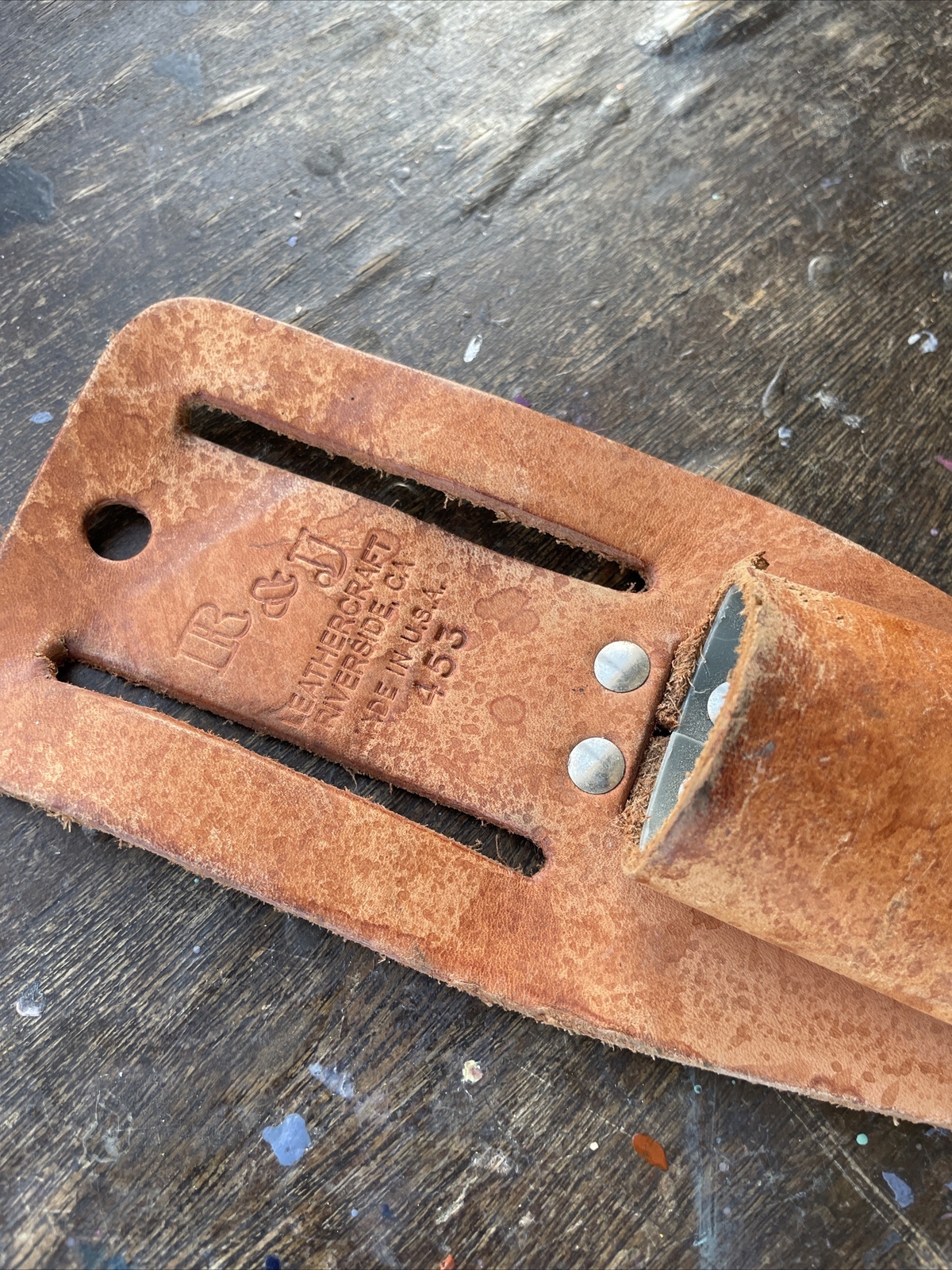 R & J Leathercraft Leather Utility Knife Holder 453** Made in the USA