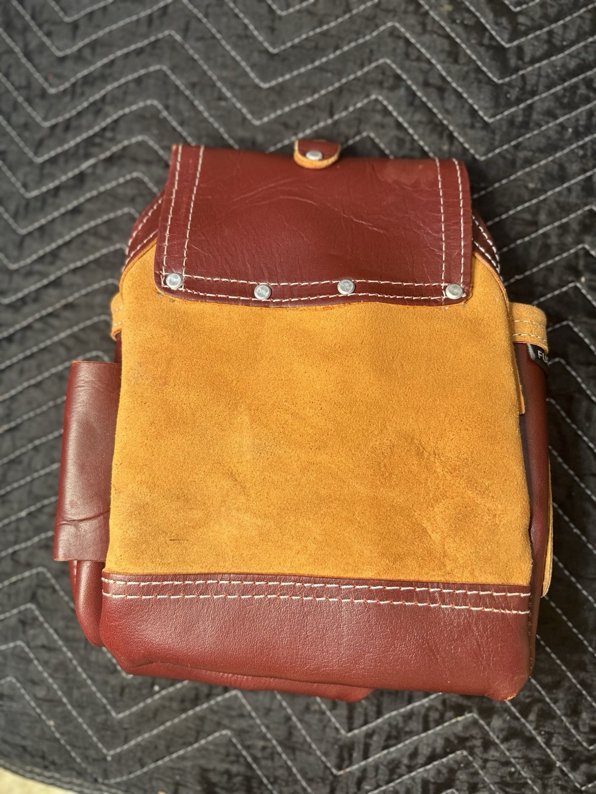 FUERI Leather Tool Belt Pouch Replacement Carpenter Nail Bag Maroon NEW