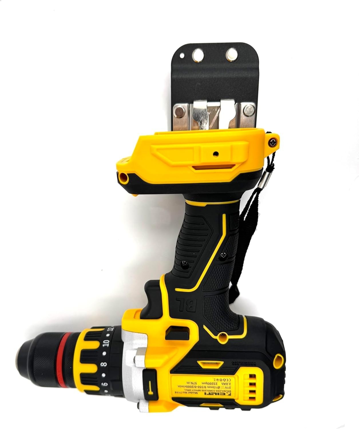 Clip-On Tool Belt Drill Holder – Fits Up to 3» Belts, Durable Stainless Steel