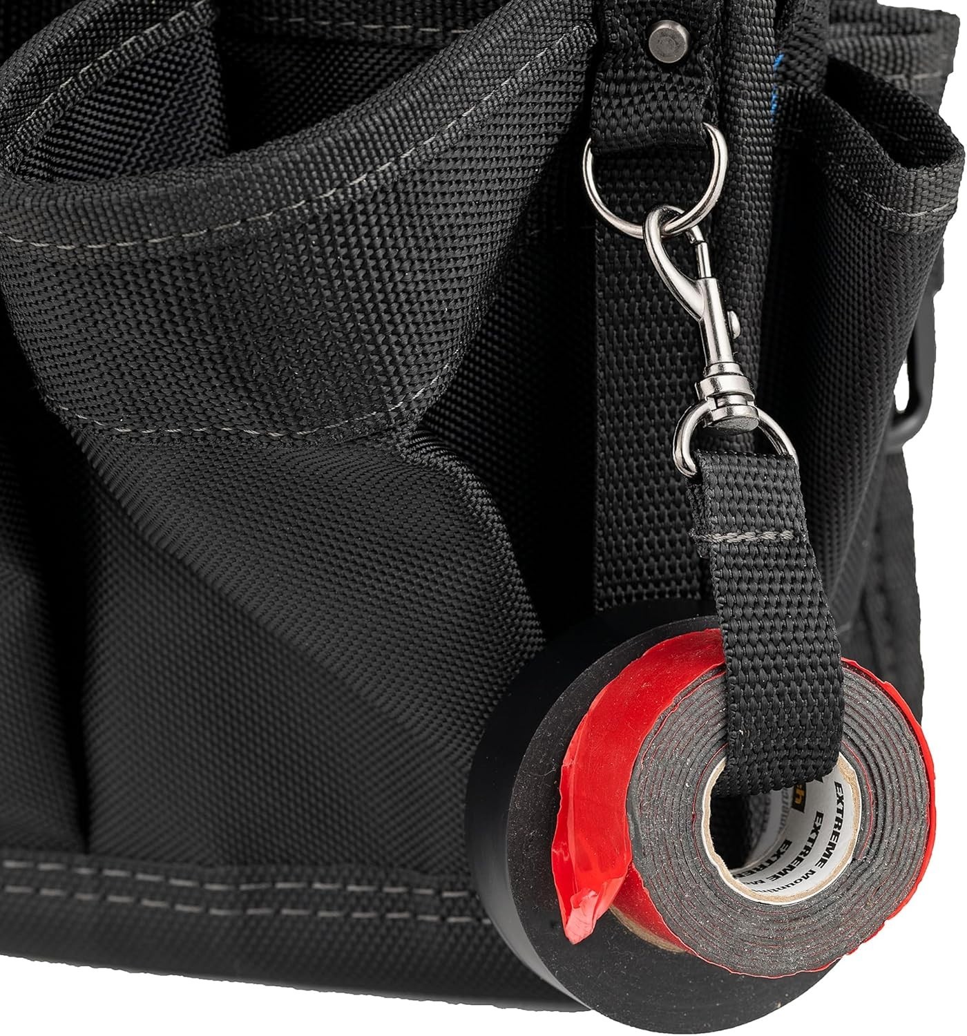 Compact Black Electrician Tool Pouch with 20 Pockets for Ultimate Organization