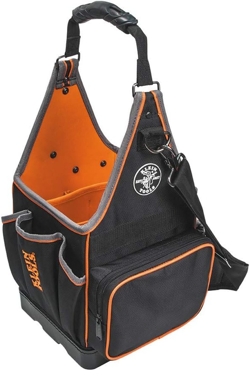 17″ Electricians Tool Tote, 20 Pockets, Black, Orange