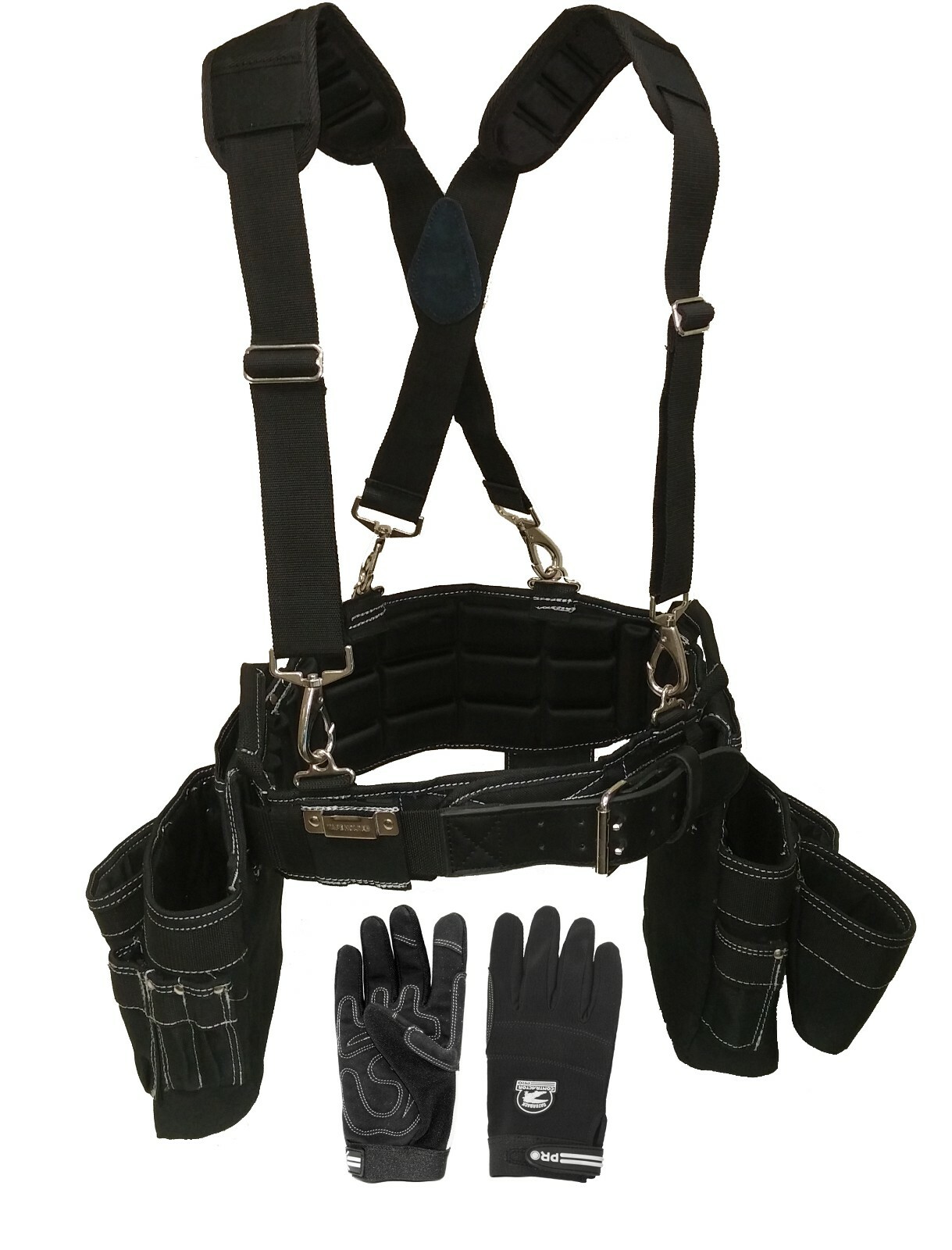 Gatorback Deluxe Carpenter’s Package. Tool Belt+Suspenders+Gloves+Magnetic Clip