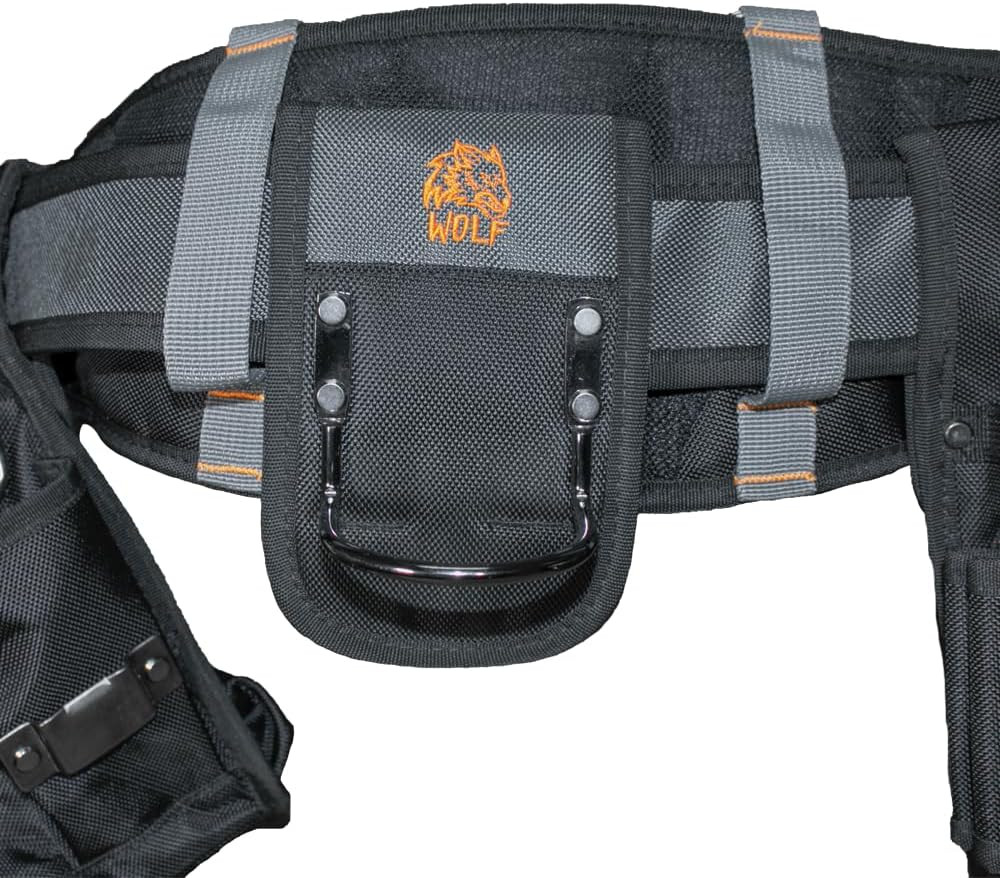 WOLF WTB300 Heavy-Duty Tool Belt with Pouch for Contractors & Electricians