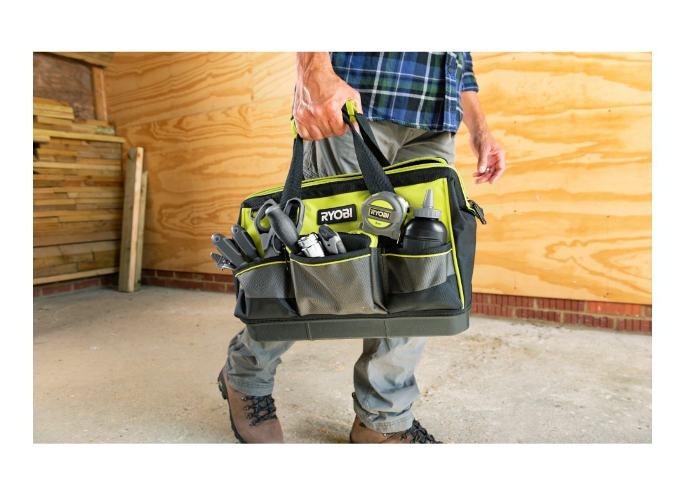 NEW Ryobi STS603 16″ Soft Sided Tool Bag With Shoulder Strap For Easy Carrying