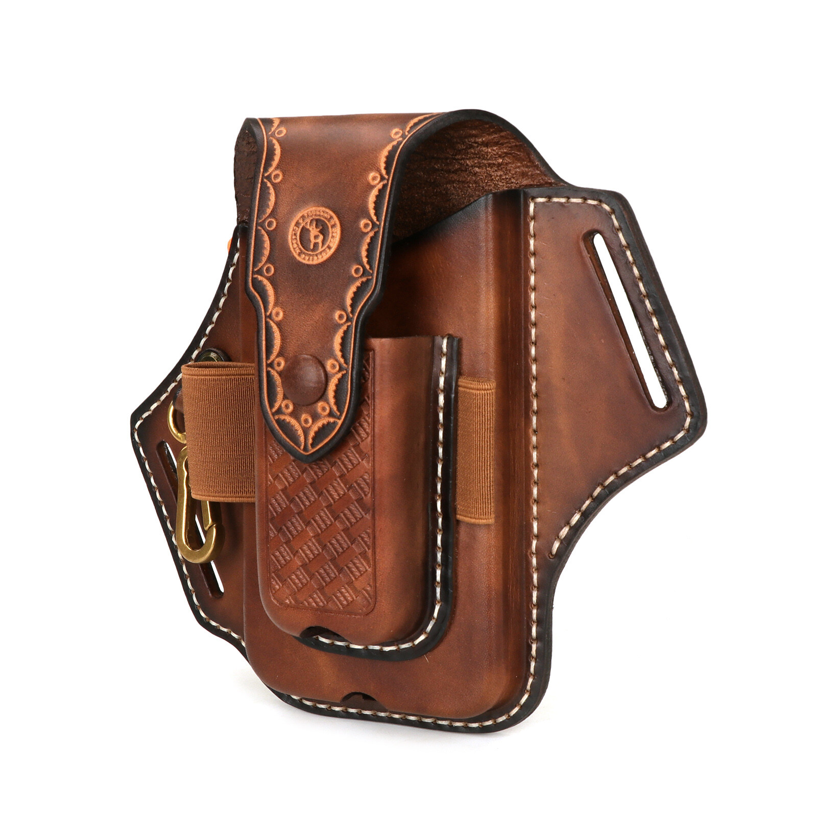 Leather Folding Knives Carry Sheath Belt Holster Tools Pouch Phone Case