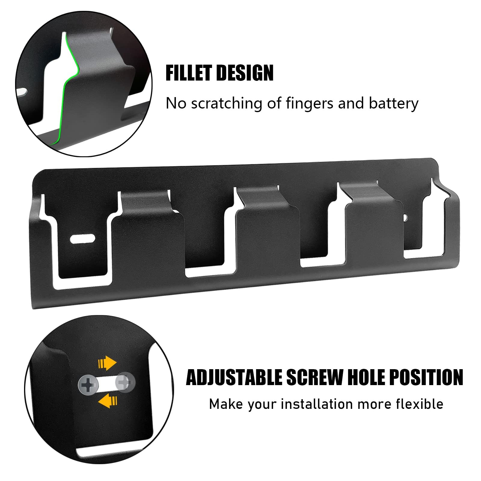 Upgrades 4 Slots Battery Holder Wall Mount fits for Latest Dewalt 18V/20V Dri…