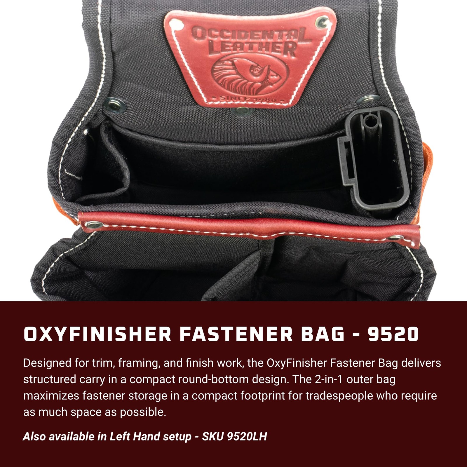 OxyFinisher Fastener Bag – Right Hand – 11 Pockets & Tool Holders – Made in USA