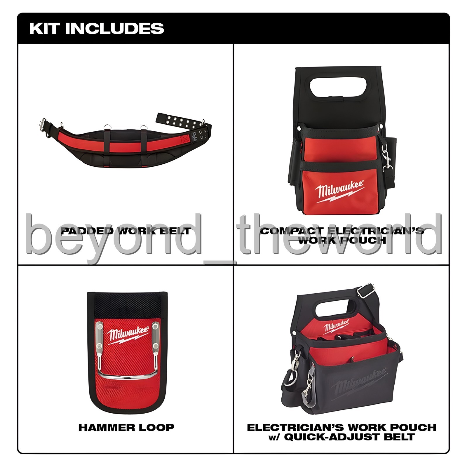 Milwaukee 48-22-8110 Nylon Stable Base Electricians Work Belt Tool Belt