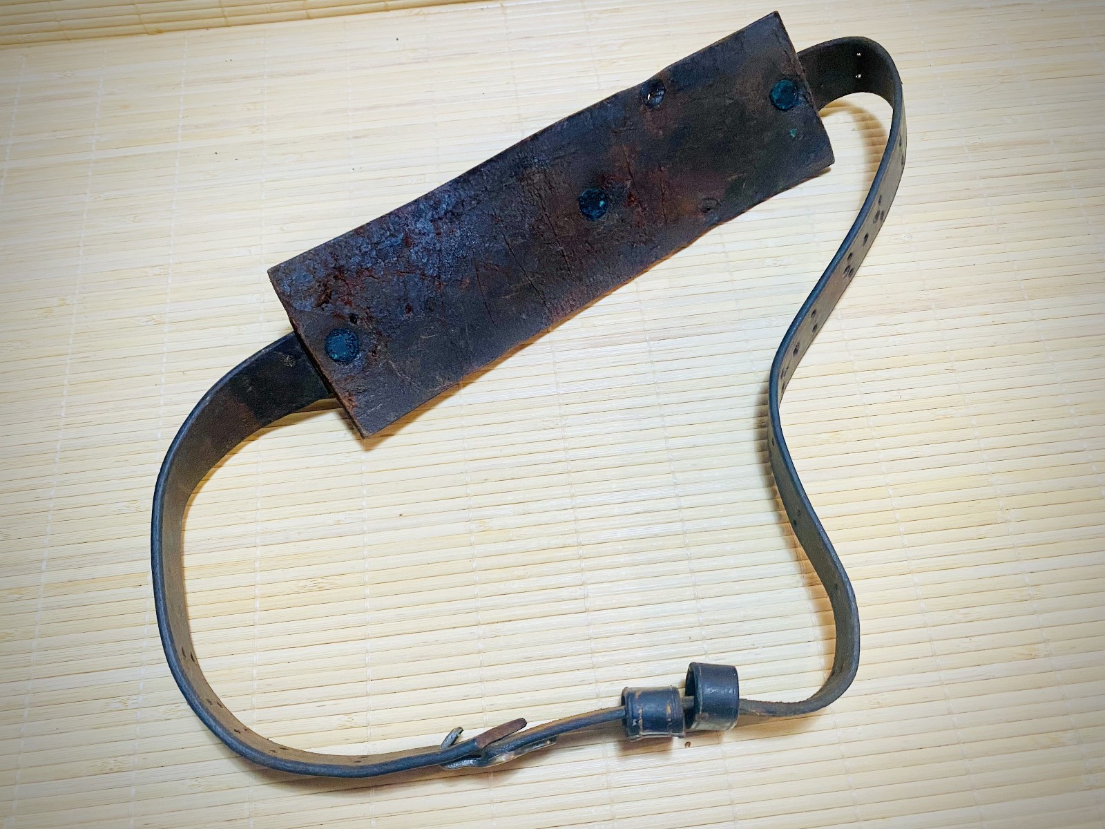 Vintage Antique Lifting Belt — Brass Buckle — Waist Large: 35-1/2” — 39-1/2”