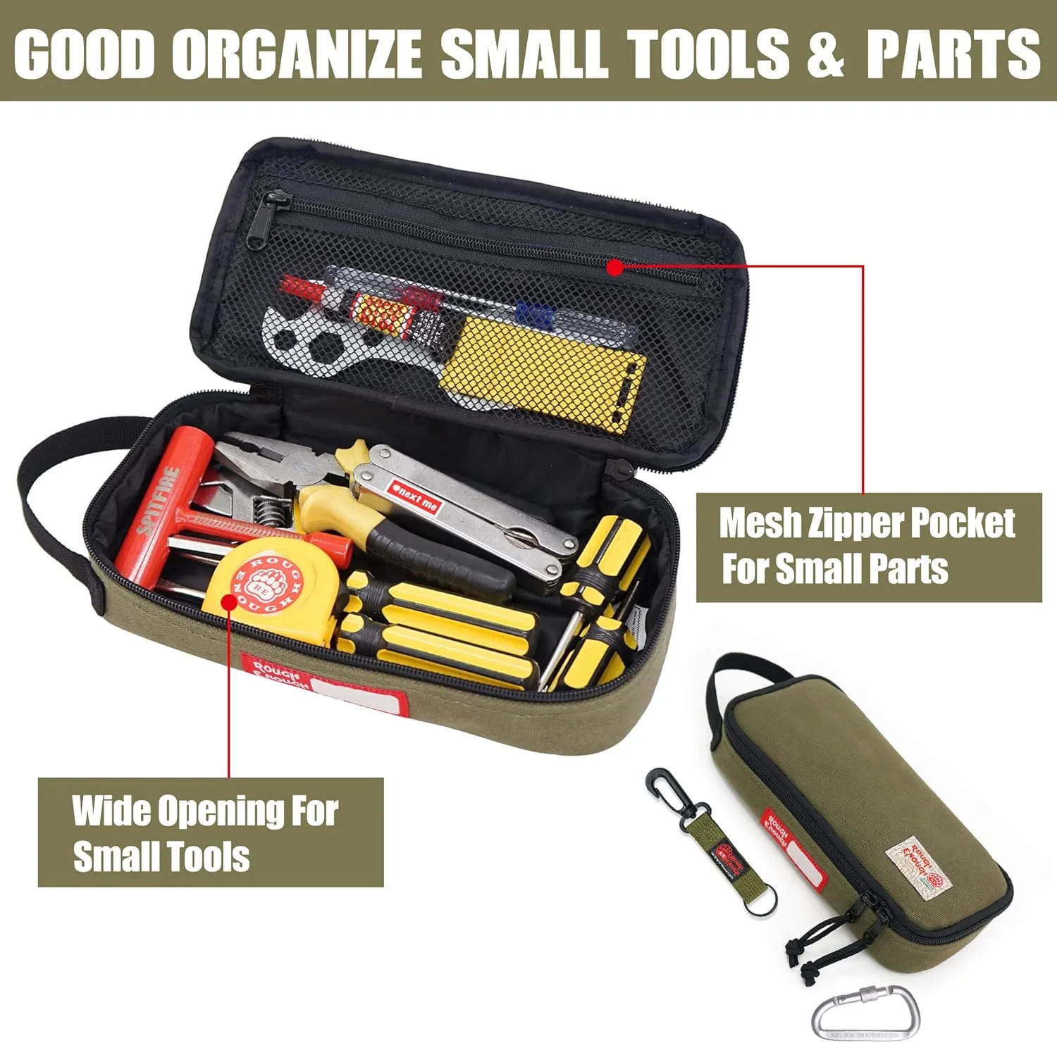 Rough Enough Small Tool Bag Pouch Box EDC Organizer Storage Case for Accessories