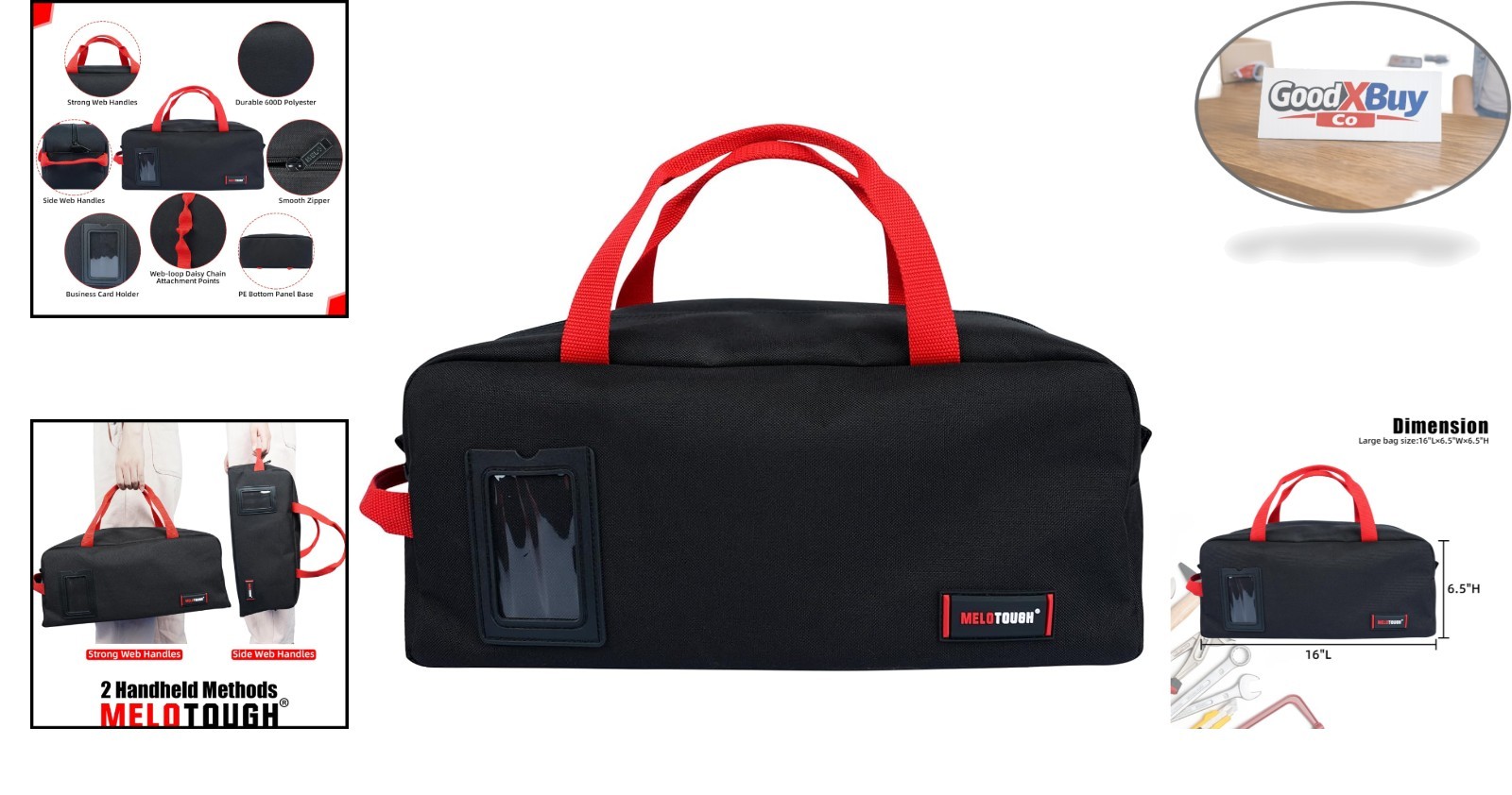 Heavy Duty Canvas Tool Bag 16 Inch Portable Organizer for Electricians Plumbi…