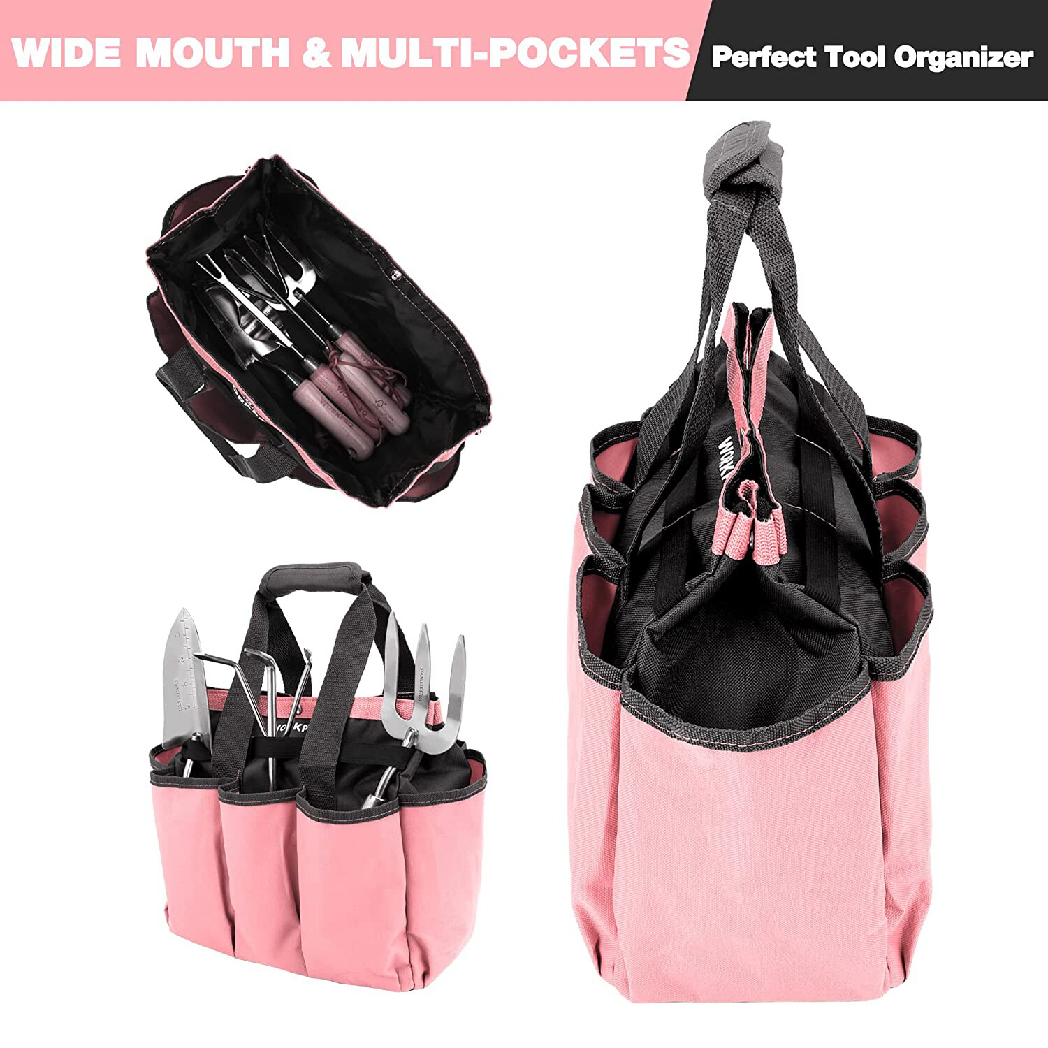 WORKPRO Garden Bag Garden Tool Tote Storage Bag w/ 8 Pockets Home Tool Organizer