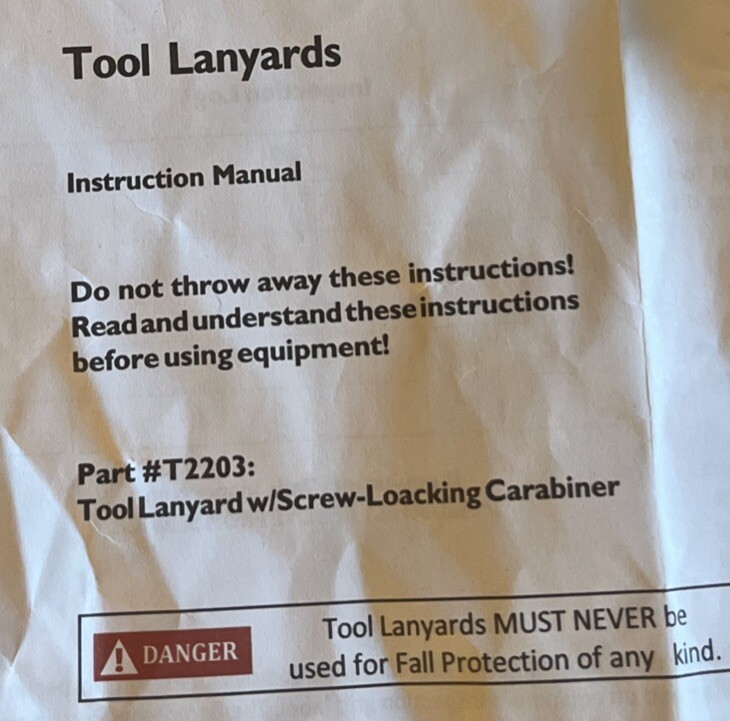(Lot /3) Palmer Safety Tool Lanyard w/Screw Gate Carabiner Clip & 15 lb capacity