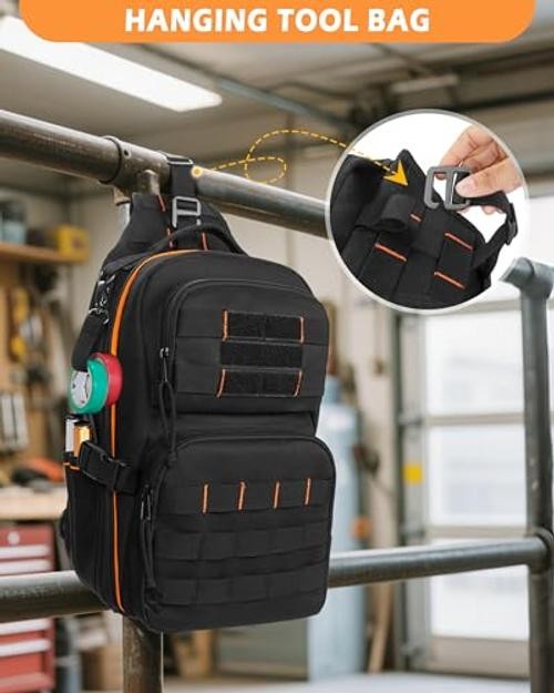 Tactical HVAC Tool Bag, Electrician Chest Tool Pouch with Compartments, Small
