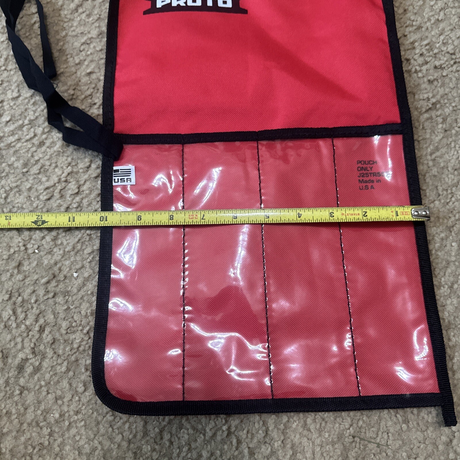 PROTO J25TR55C 4 Pocket Canvas Tool Roll Red ; 10X16 FREE SHIPPING