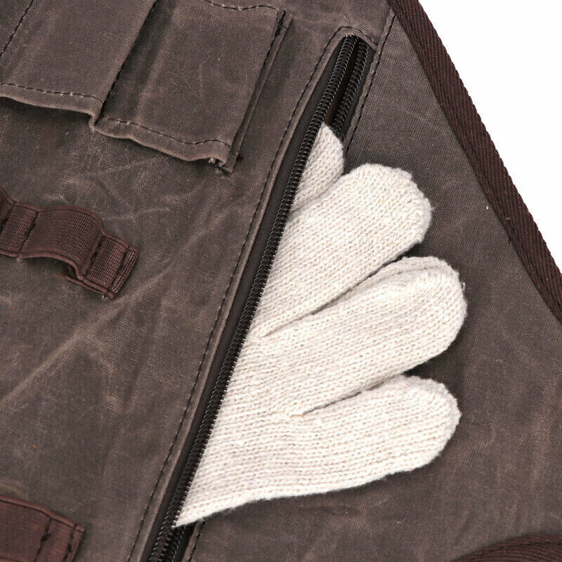 Canvas Tool Roll Spanner Carve Knife Wrench Storage Pouch Chisel Pocket-TOURBON