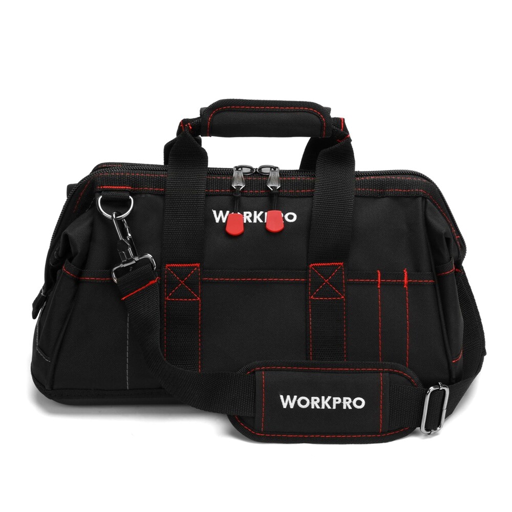 WORKPRO 16-inch Zipper Tool Bag Wide Mouth Heavy Duty Storage Carrying Work Tote