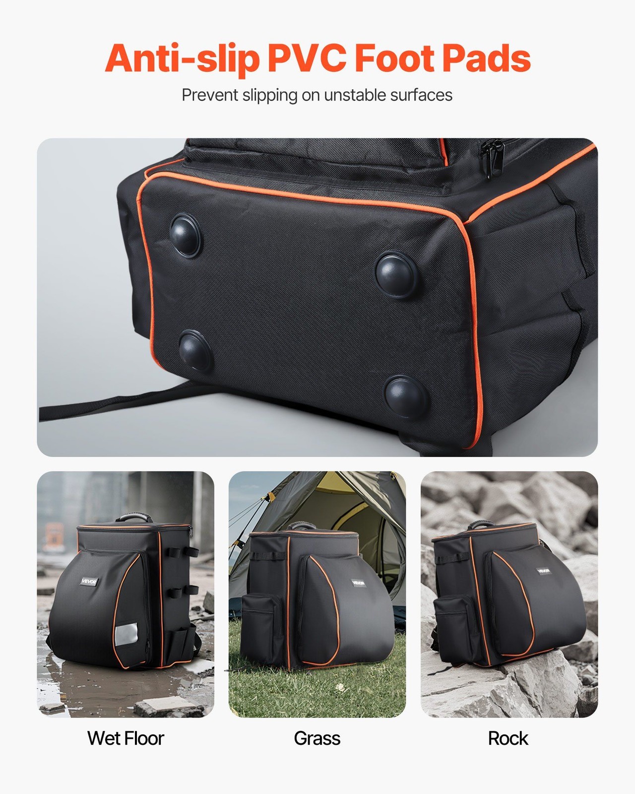 35.6L Spacious Welder Backpack 600D Polyester Helmet Catch & Side Pockets