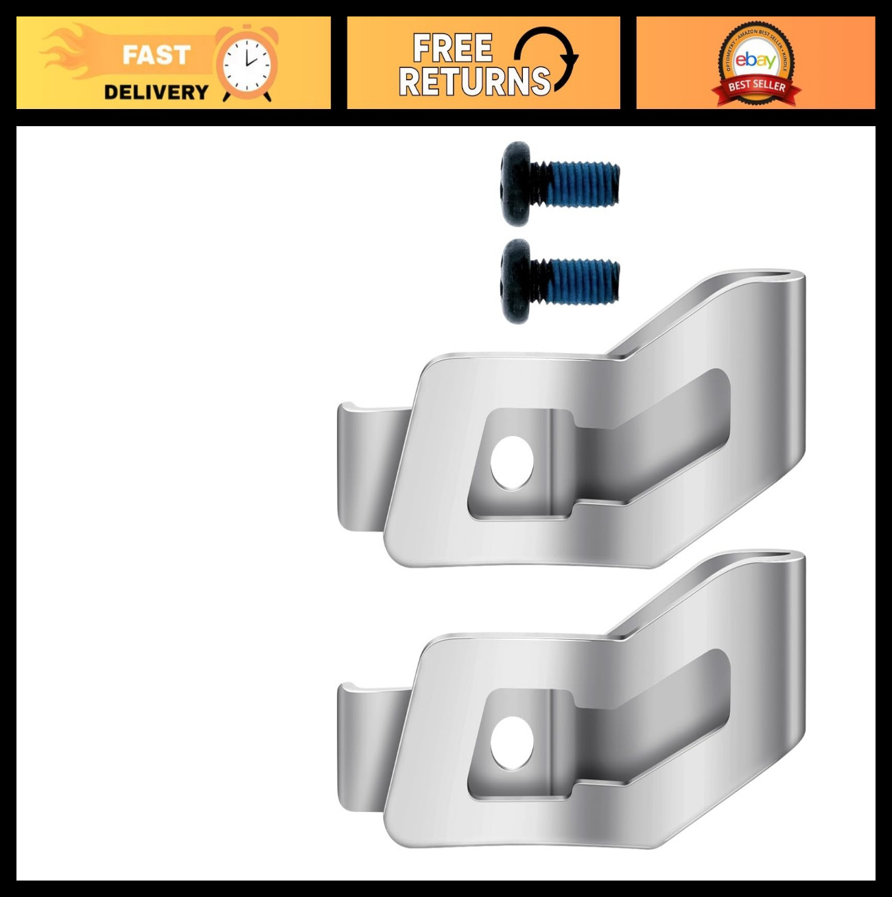 Drill Tool Belt Clips Kit – 2pcs Hook Clips with Screws for Impact Wrench & Driv