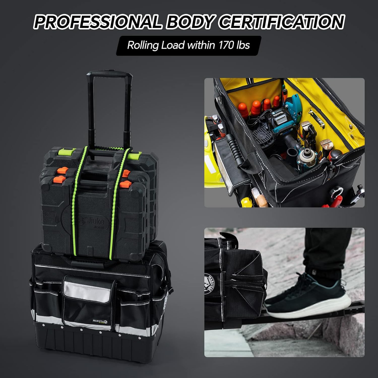 Waterproof 18» Rolling Tool Bag with Wheels – Portable Storage Organizer