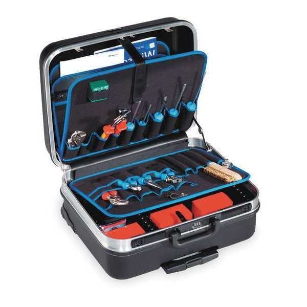 Westward 2Wlk1 Westward Rolling Tool Case, Aluminum, Black, 19 In W X 15 In D X