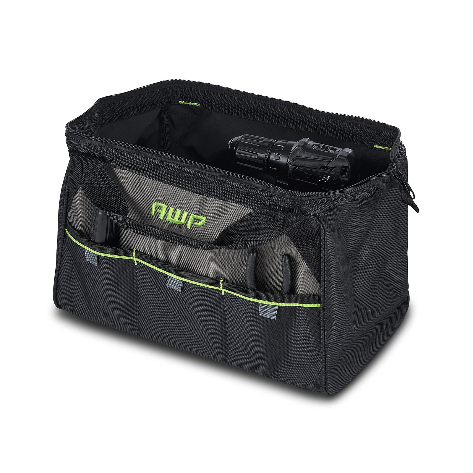 15 Inch Tool Bag Heavy Duty Tote 600D Polyester 3 Pockets Contractor