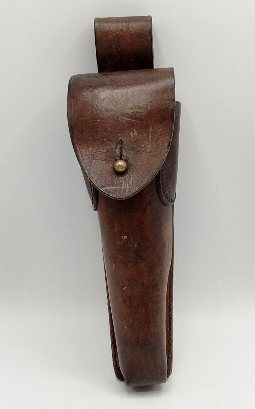Vintage German? Custom Hand Made Leather Belt Pouch Tool Holder With Button Stud