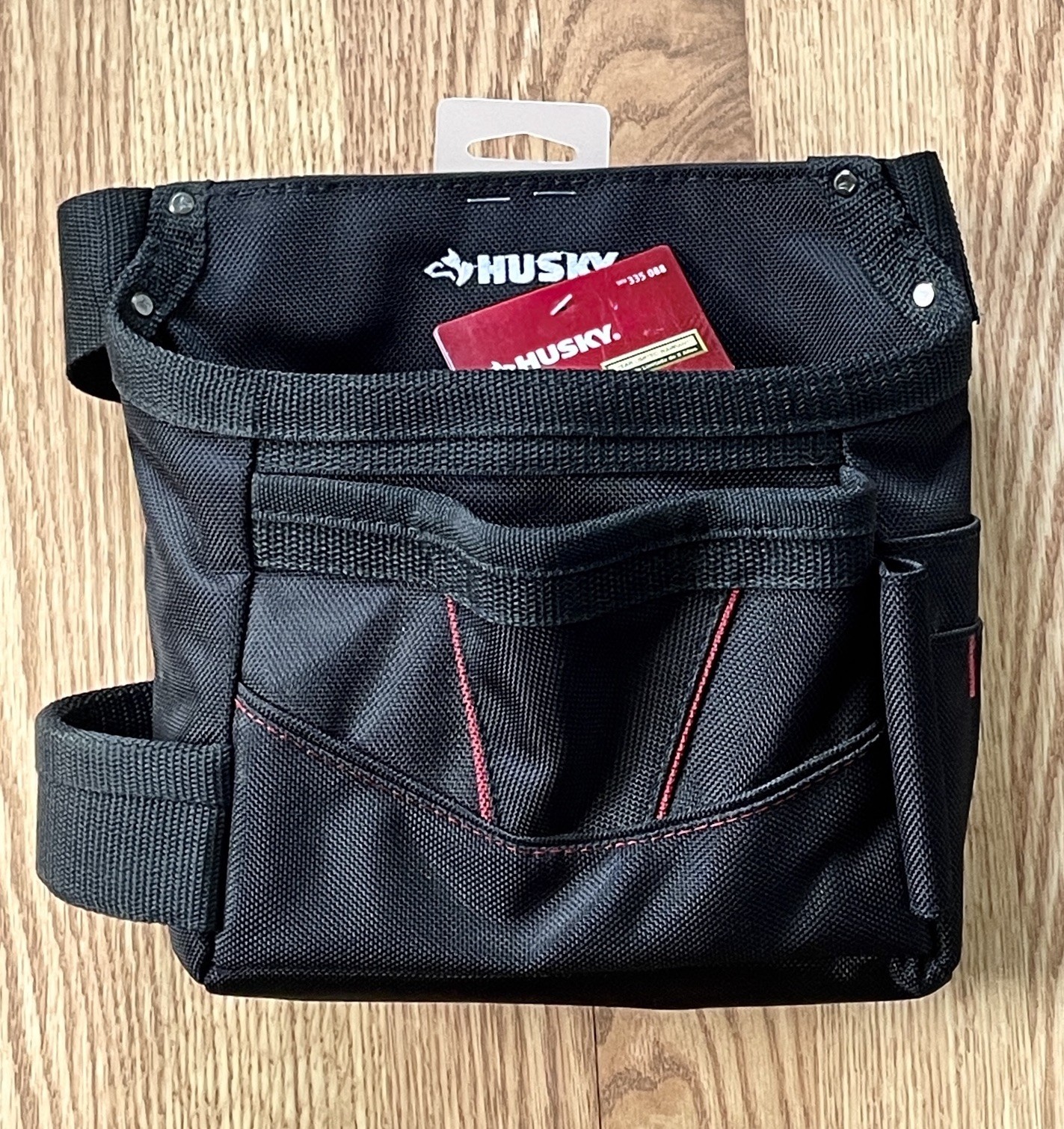 HUSKY HEAVY DUTY 6 POCKET TOOL POUCH BARREL BOTTOM, ADJUSTABLE WAIST BELT~ NEW