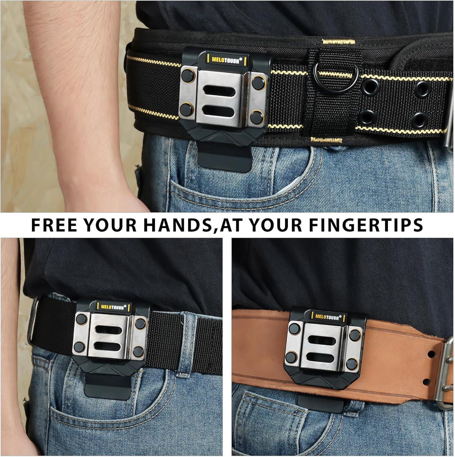 MELOTOUGH Drill Holder for Tool Belt,Drill Holster,Tape Measure Holder – Fits up