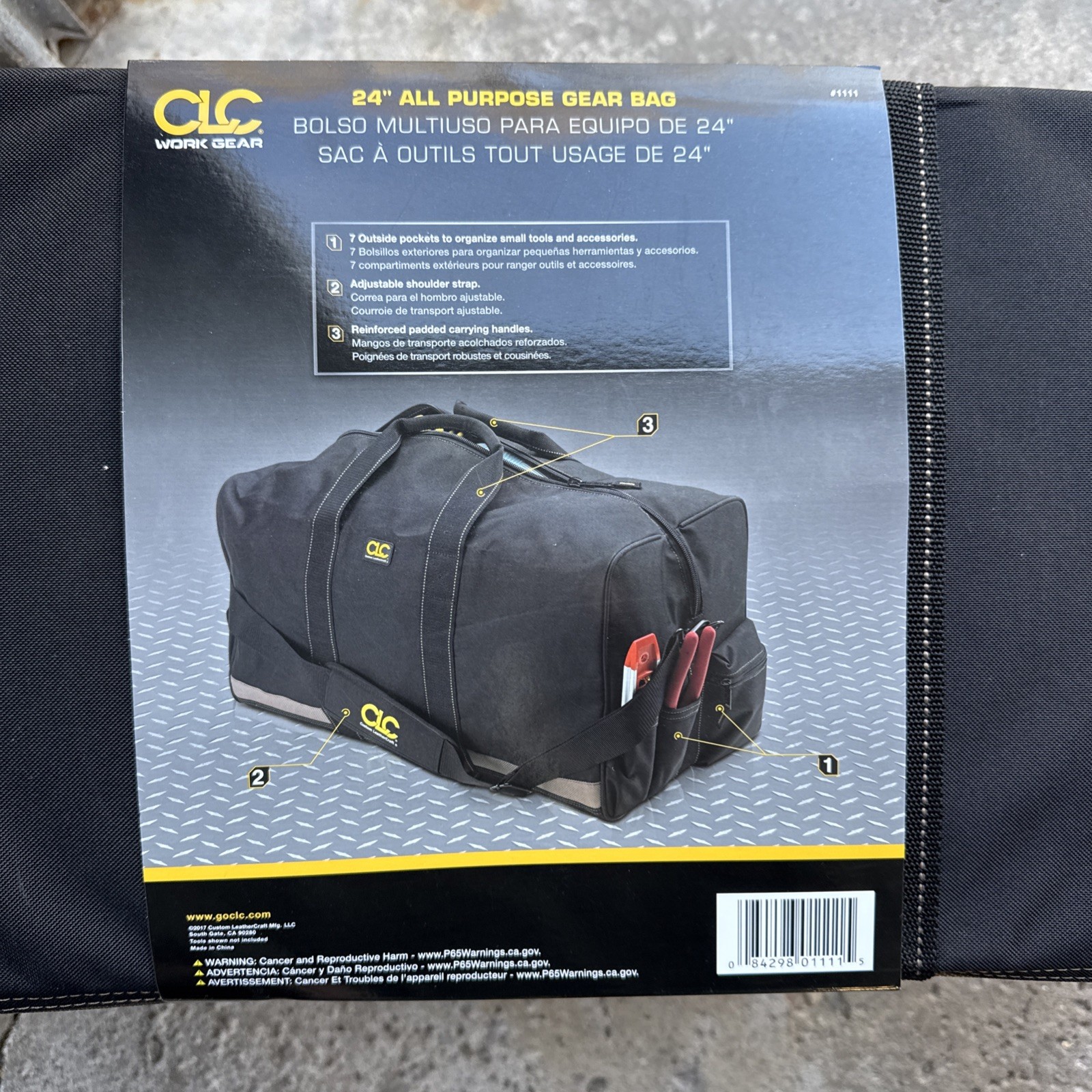 CLC Work Gear 1111 Tool Bag, Black, Polyester, 7 Pockets