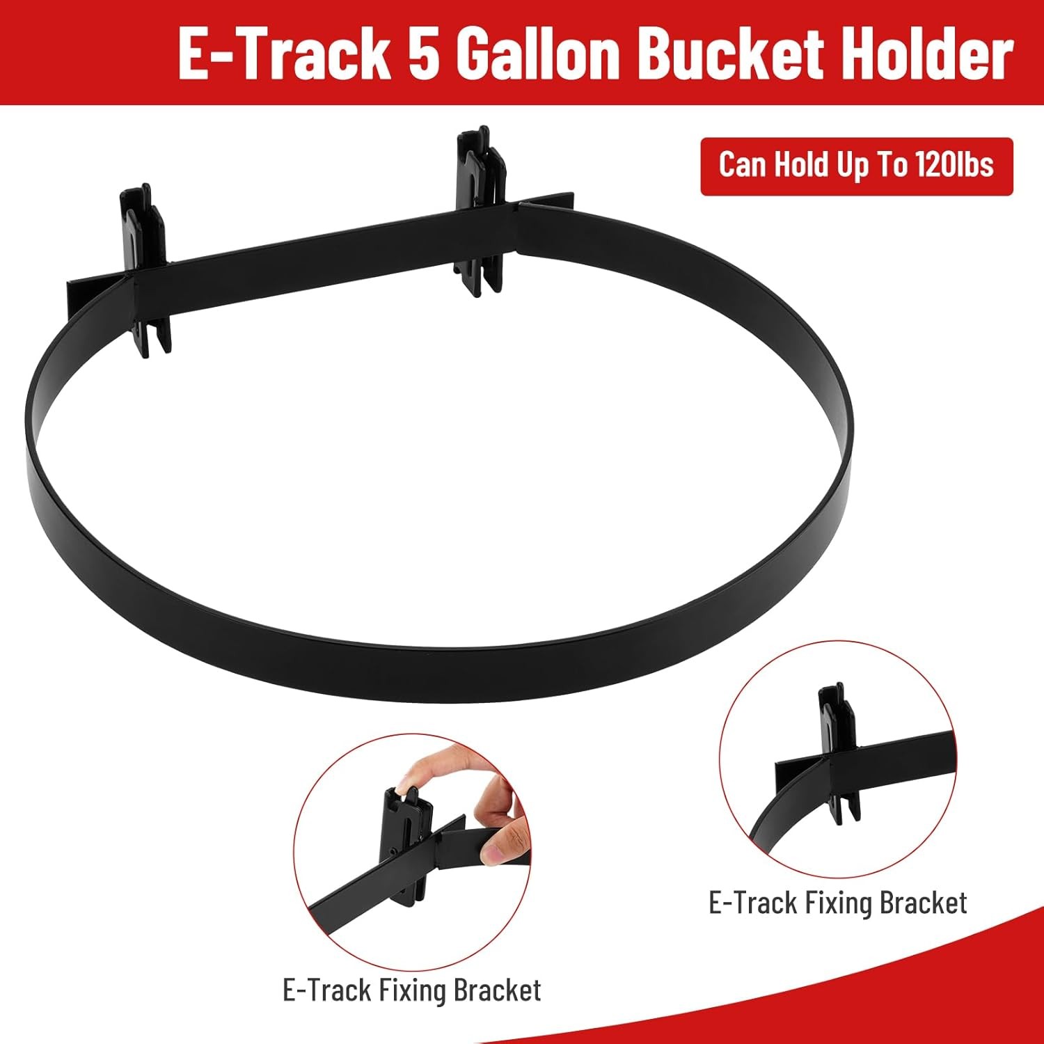 5 Gallon Bucket Holder for E Track Wall Mount Buckets Hanger E Track Accessor 2x