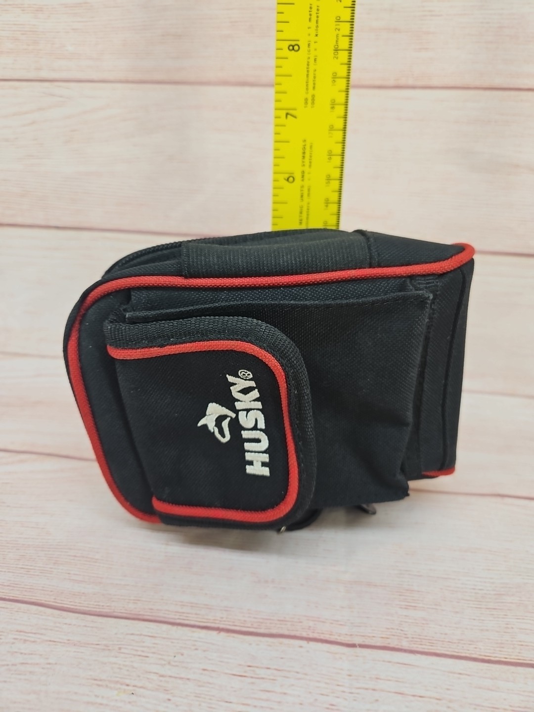 Husky 4.5 in. Clip-On Tool Belt Pouch | 3 Pockets | Durable 600D Polyester