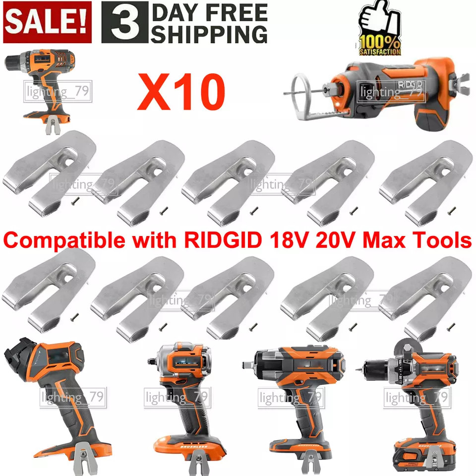 10X For Ridgid Belt Clip Hook w/Screw For Ridgid R86035 R86034 R86036 18V Tools