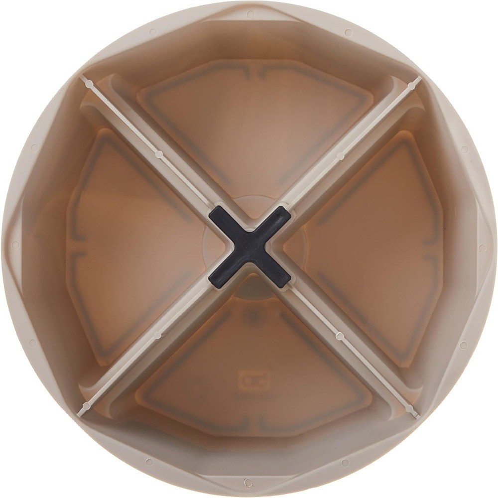 High Capacity 4-Inch Deep Round Bucket Tray in Cream White Finish