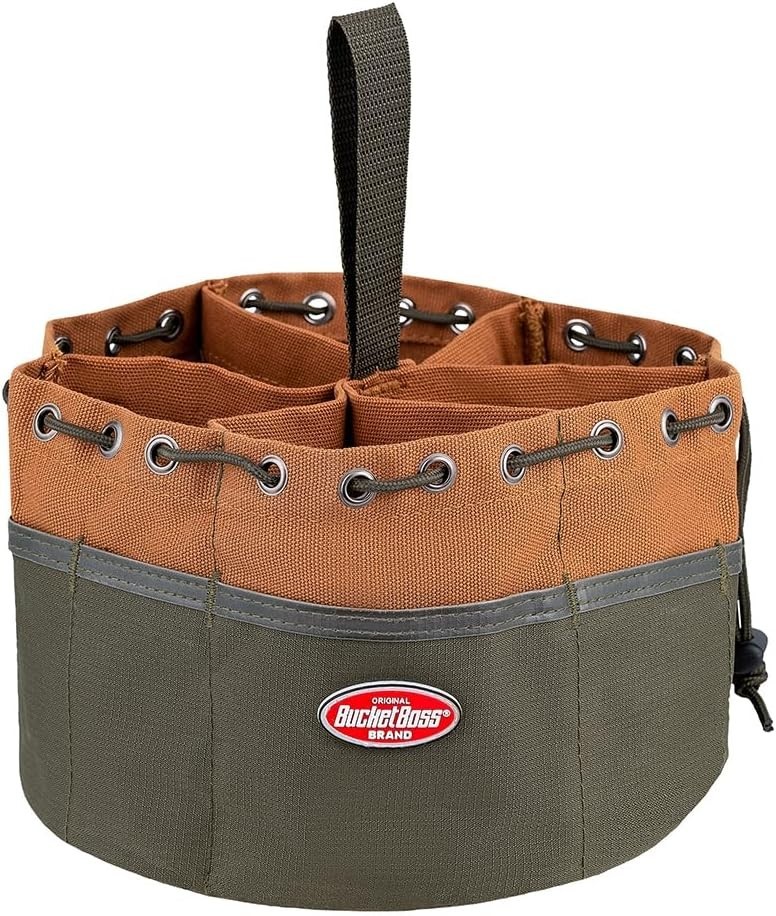 19-Pocket Canvas Organizer Parachute Bag in Brown for Tools & Small Parts