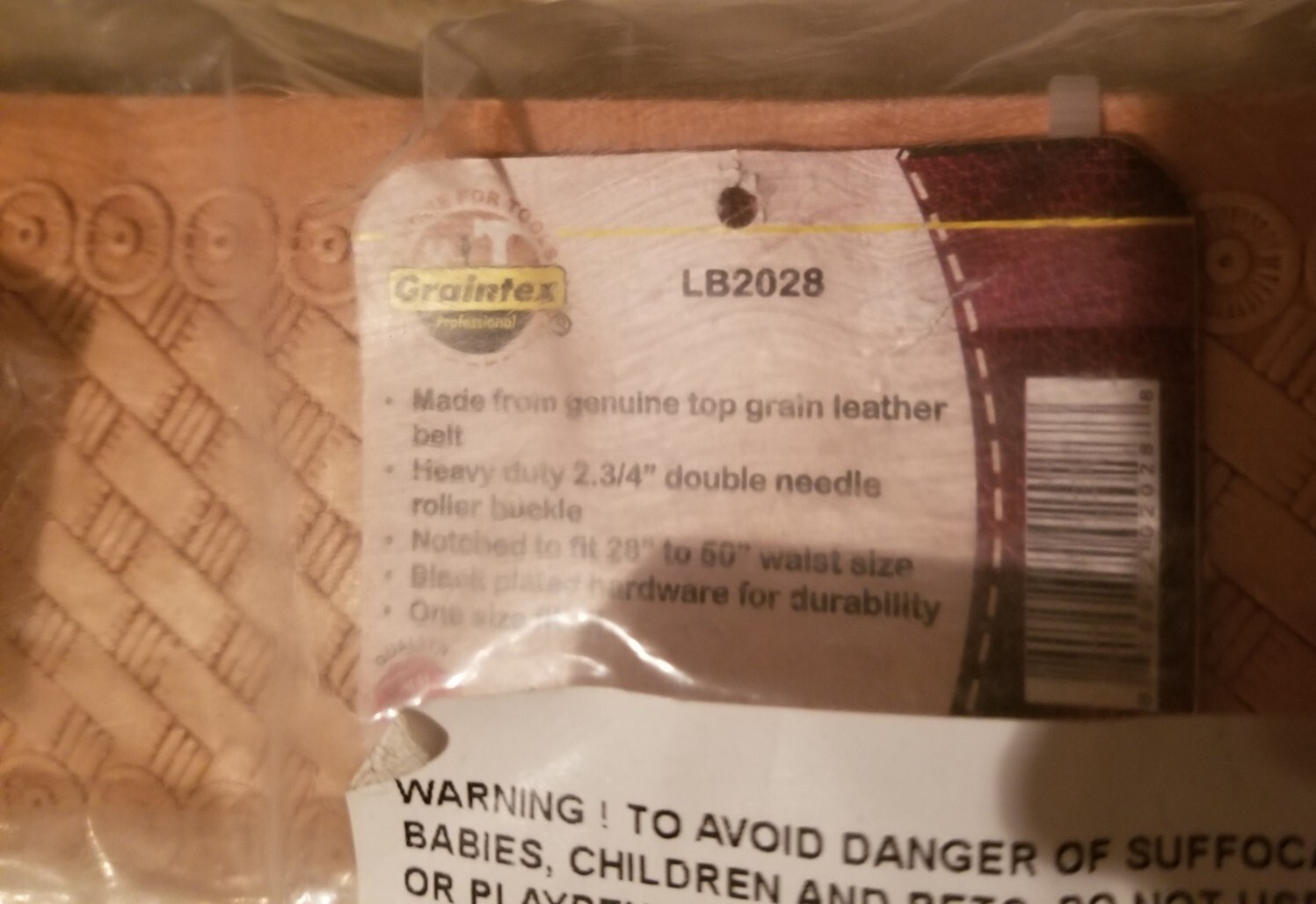 Graintex LB2028 2 3/4’’ Embossed Top Grain Leather Belt New