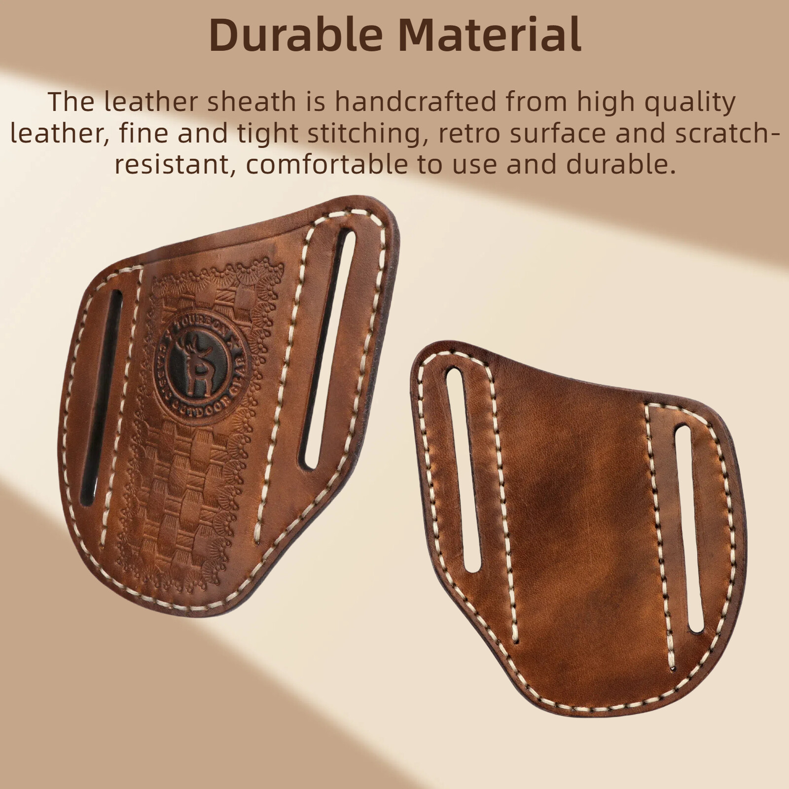 Leather Folding Knife Sheath Belt Pouch EDC Pocket Knives Holder Compact