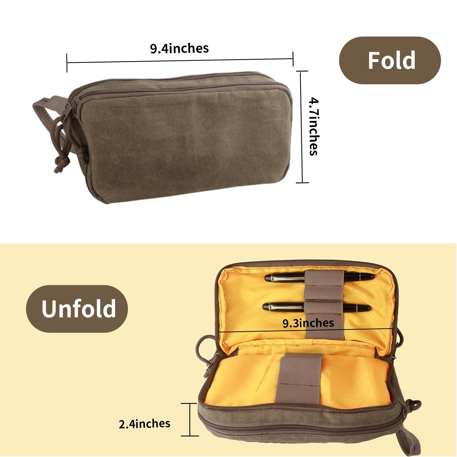 Multipurpose EDC Pouch Pen Case, Waxed Canvas EDC Bag, Small Tool Bag Pen Pou…