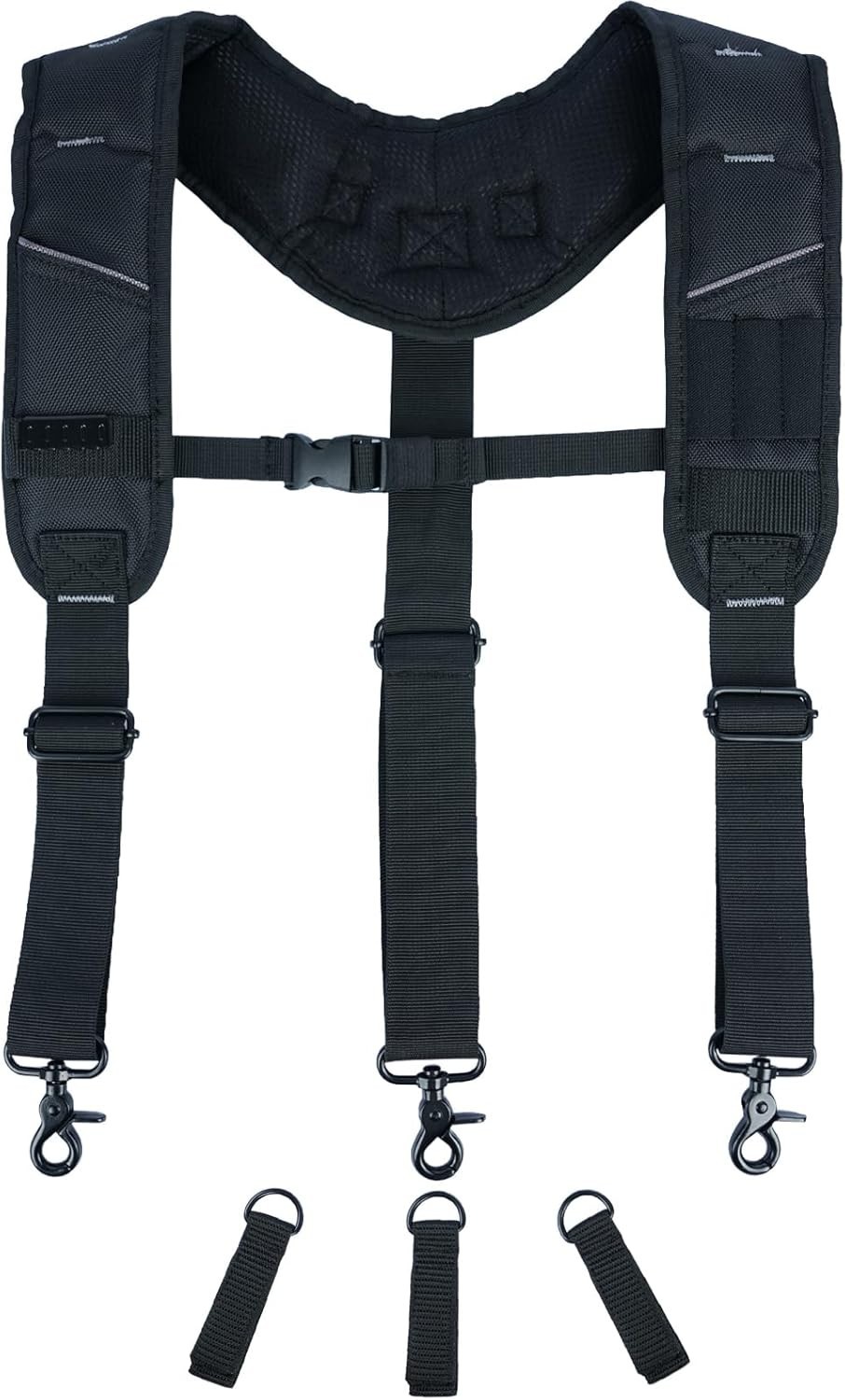 Heavy Duty 3-Point Padded Tool Belt Suspenders Construction Work Pouch Harness