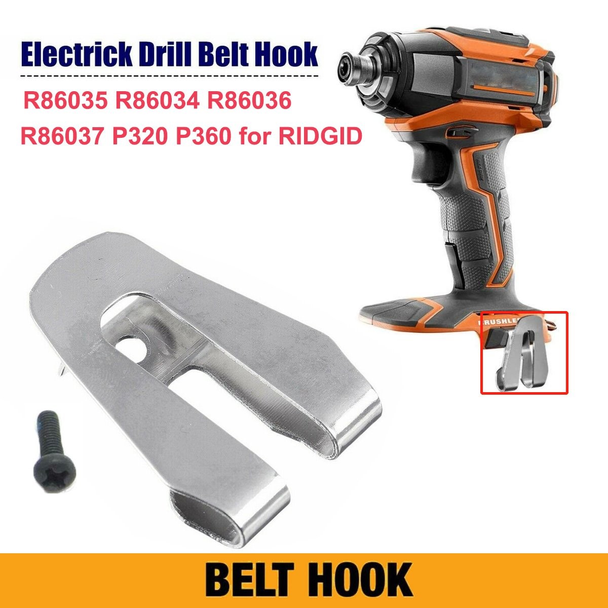 10X RIDGID Belt Clip Hook with Screw for Ridgid R86035 R86034 R86036 R860054 NEW