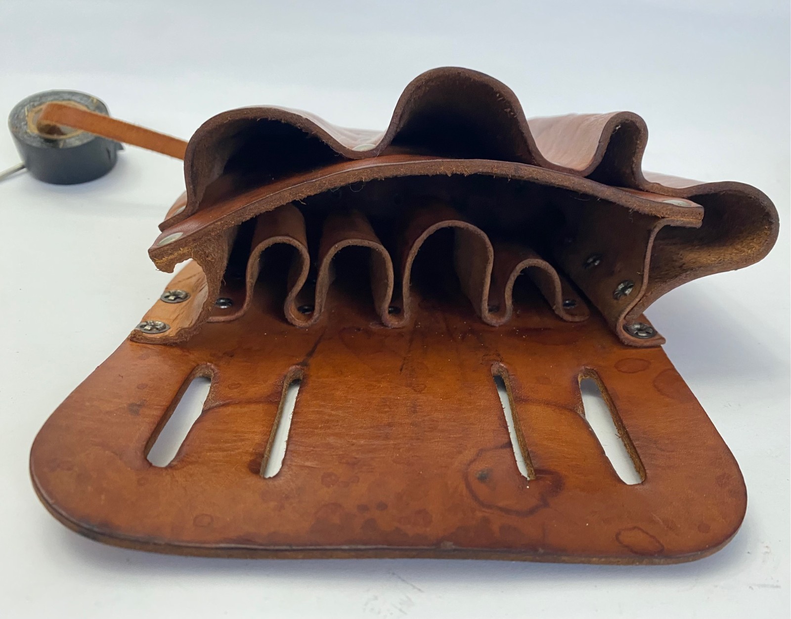 Vintage A E Burgess Co Leather 9 Pocket Electrician Pouch for Tool belt USA Made