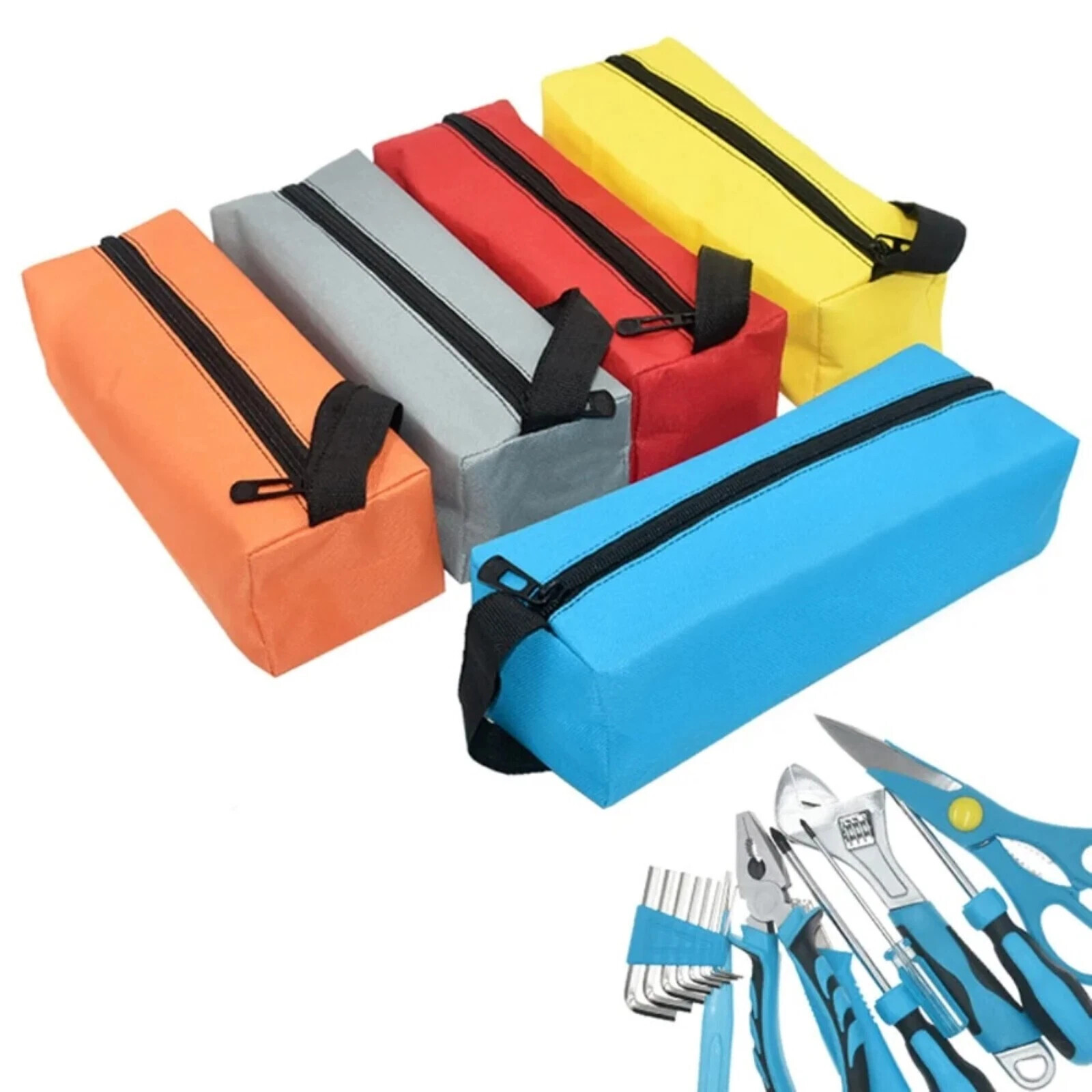1-3pc Canvas Tool Pouch Bag Zipper Small Multipurpose Organizer Pouch Heavy Duty