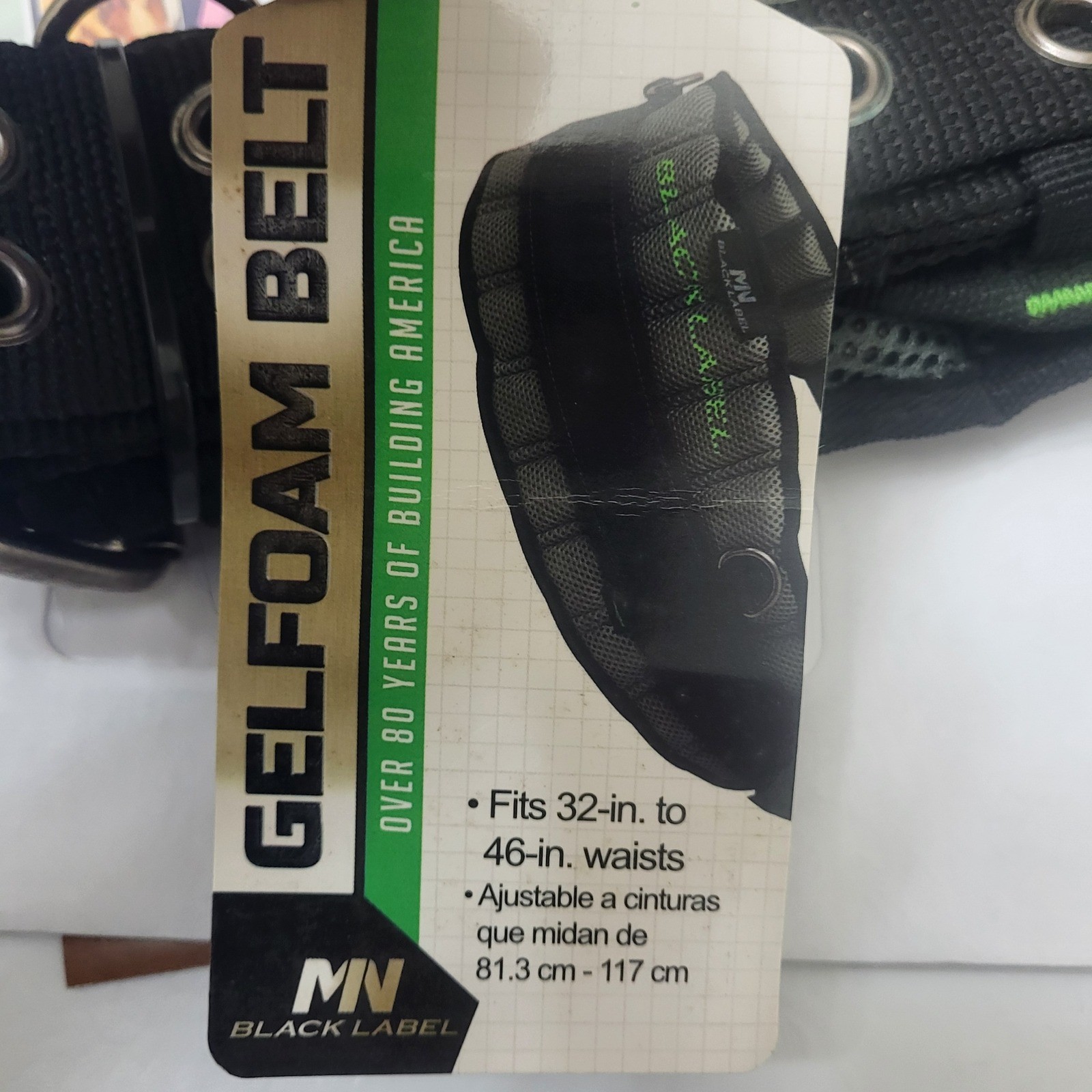 McGuire Nicholas Black Label Gel Foam Belt Fits 32-46″ Waists Padded Work Tool