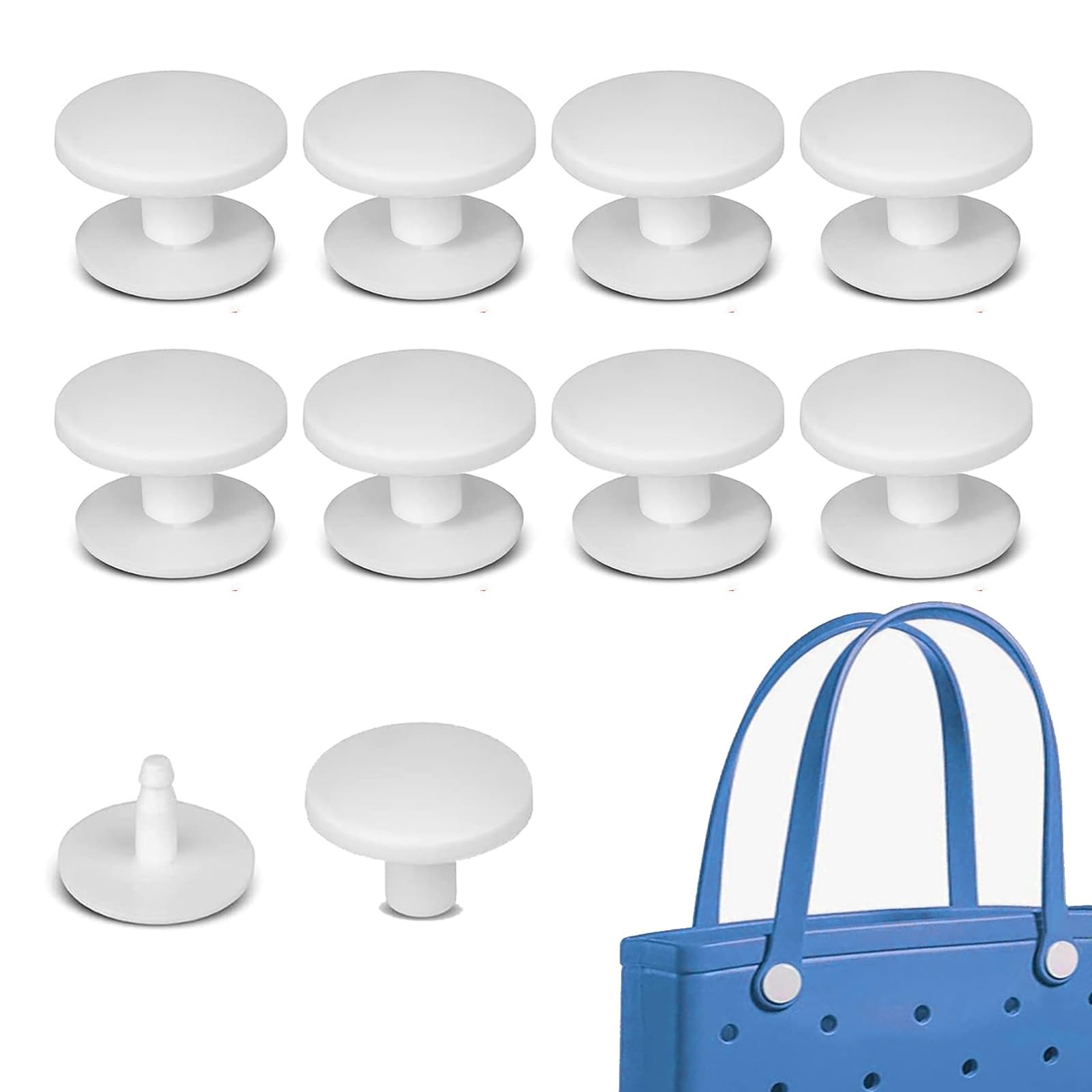 8 Pcs Replacement Buttons Compatible with 8 Buttons, White