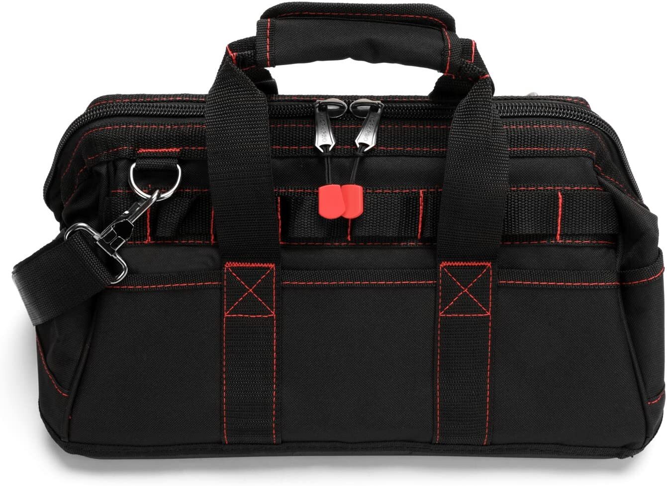 WORKPRO 16″/14″/12″ Close Top Wide Mouth Tool Storage Bag Rubber Base Pocket Bag