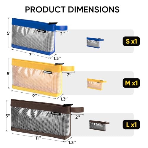 Tool Pouch, 1680D Oxford Small Tool Bag, Tool Pouches with Clear, 3 Pack Combo