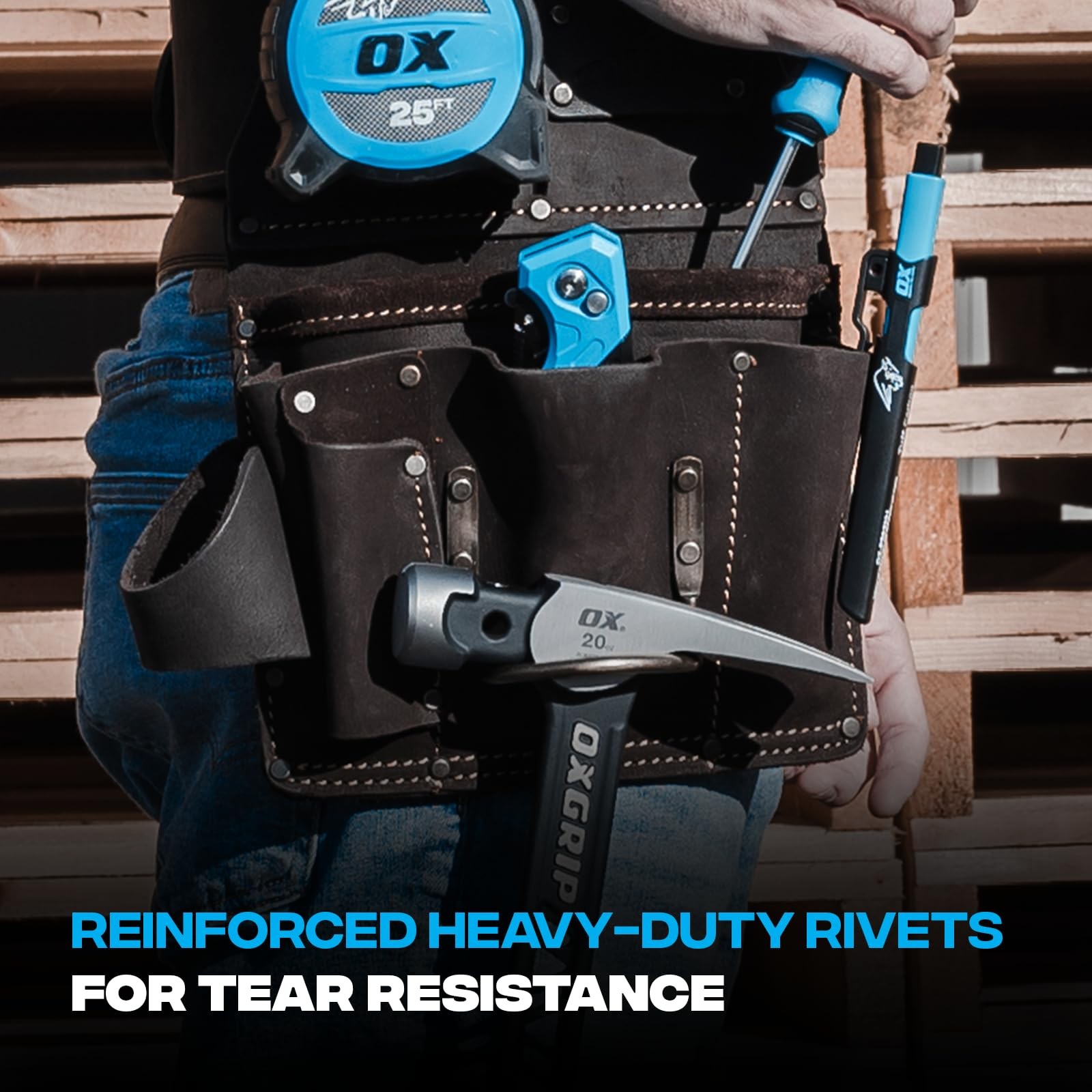 Leather Utility Holster Pouch for Drywall Tools 12 Pockets Durable Design