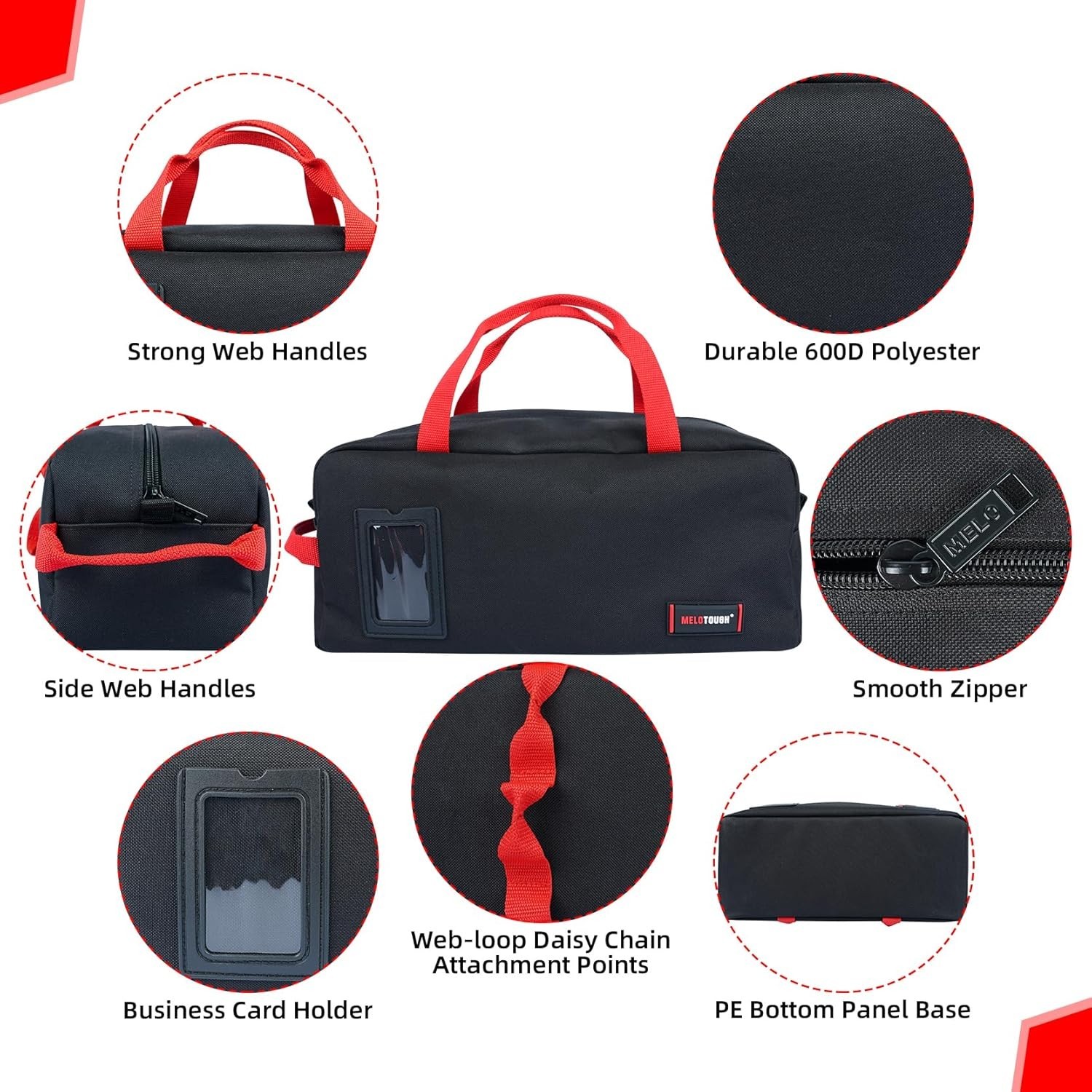 Heavy Duty Canvas Tool Bag 16 Inch Portable Organizer for Electricians Plumbi…