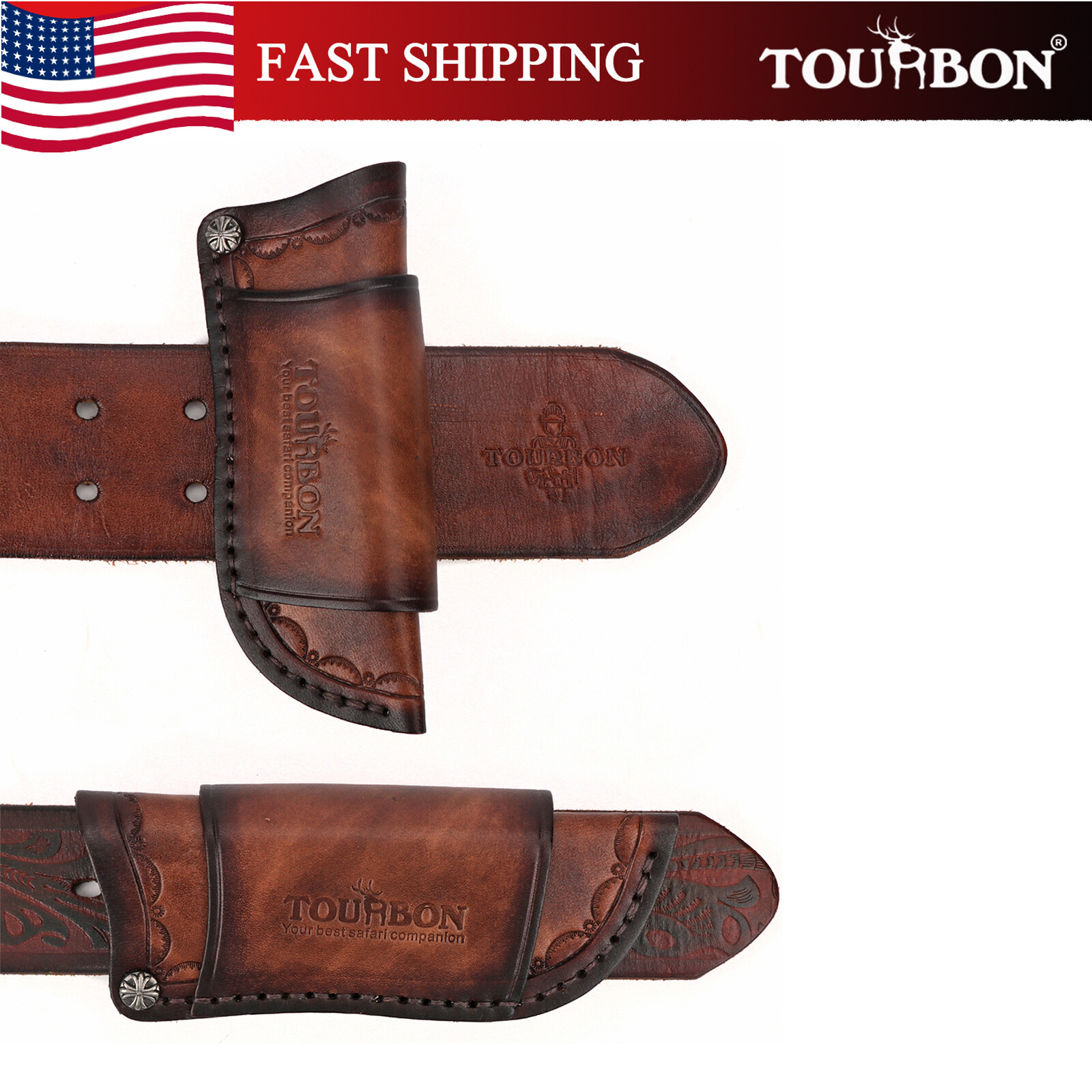 TOURBON Pocket Folding Knife Sheath 4″ Fixed Blade Belt Holster Cover Camping