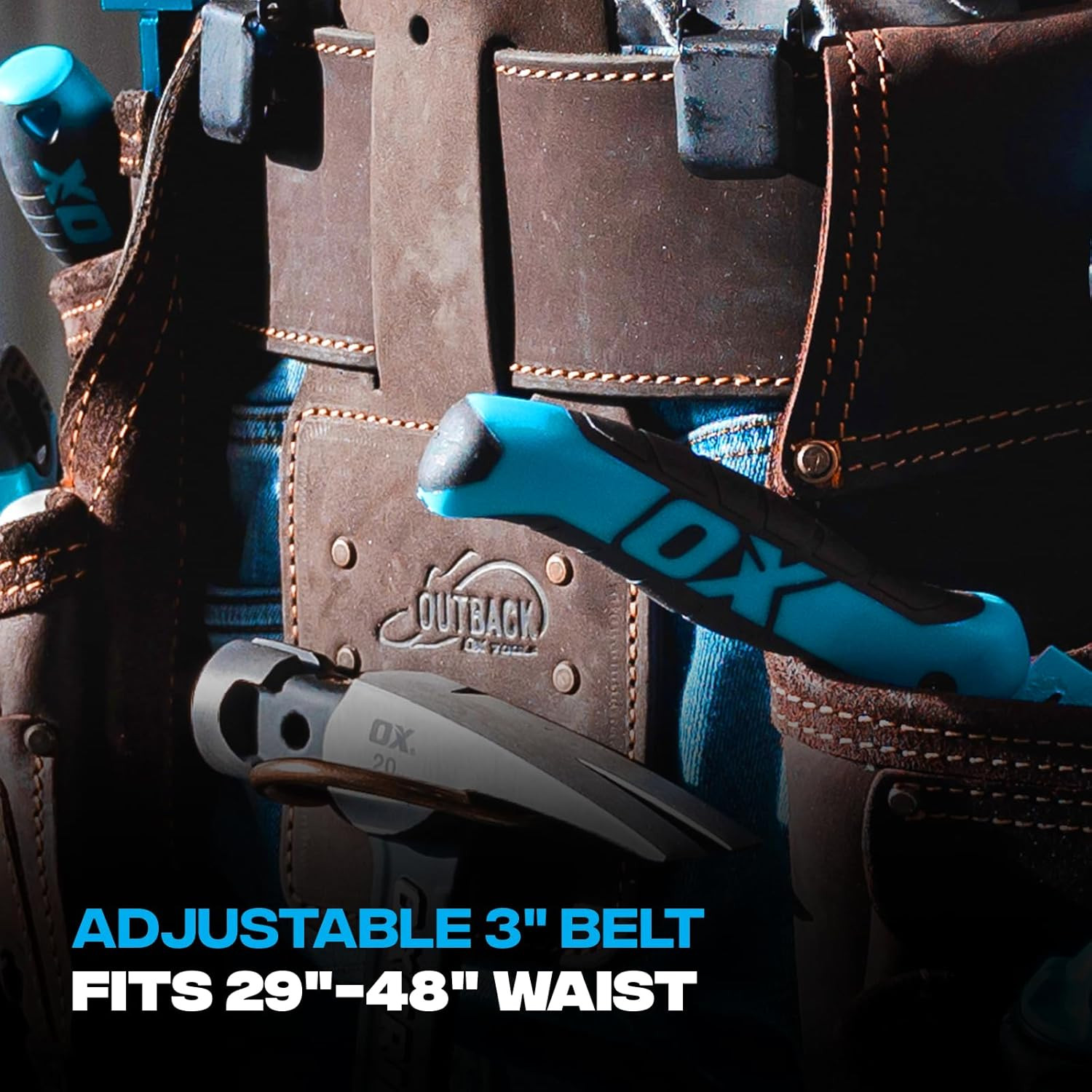 22-Pocket Leather Tool Belt – Durable Oil-Tanned with Steel Rivets and Stitching